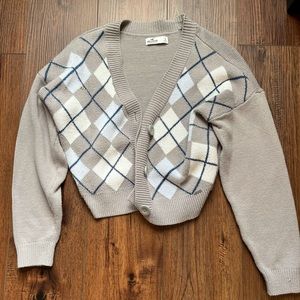 Hollister Grey Striped Cardigan